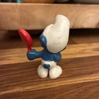 Smurfs Vanity Smurf Holding Red Mirror 1972 Rare Vintage Original Figurine — photo 3