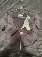 Killstar Karlene Zip Crop Top Size Medium NWT