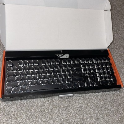 NEW RGB Royal Kludge Typewriter Style Mechanical Gaming Keyboard Black S108 
