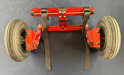 Legato Wheels. Cello Case Wheel Assembly, Emergency Red, Long Size.