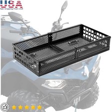 ATV Front Cargo Basket Heavy Duty Rack Clamp-On Locking System Mesh Design New