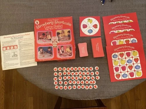Vintage 1981 Stawberry Shortcake Game Basket Four “Berry” Fun Games Parker Bros
