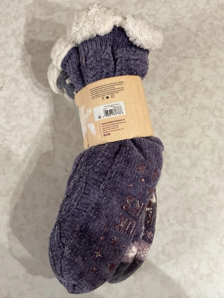 Muk Luks Women's Cabin Socks Booties, 2-Pack, Non-Skid Grippers, L XL 8-10 NWT - Image 3 of 4