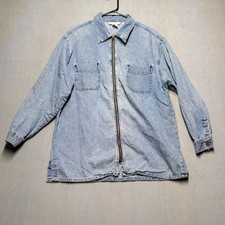Vintage NY Jeans Denim Zip Front Shirt Jacket...