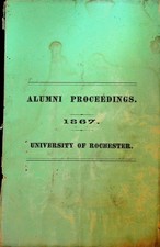 Alumni Proceedings University of Rochester 1867 Booklet
