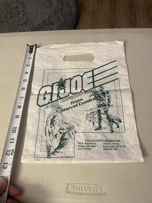Vtg 1986 Gi Joe Marvel Comics Plastic Shopping Bag Collector s Connection Duluth