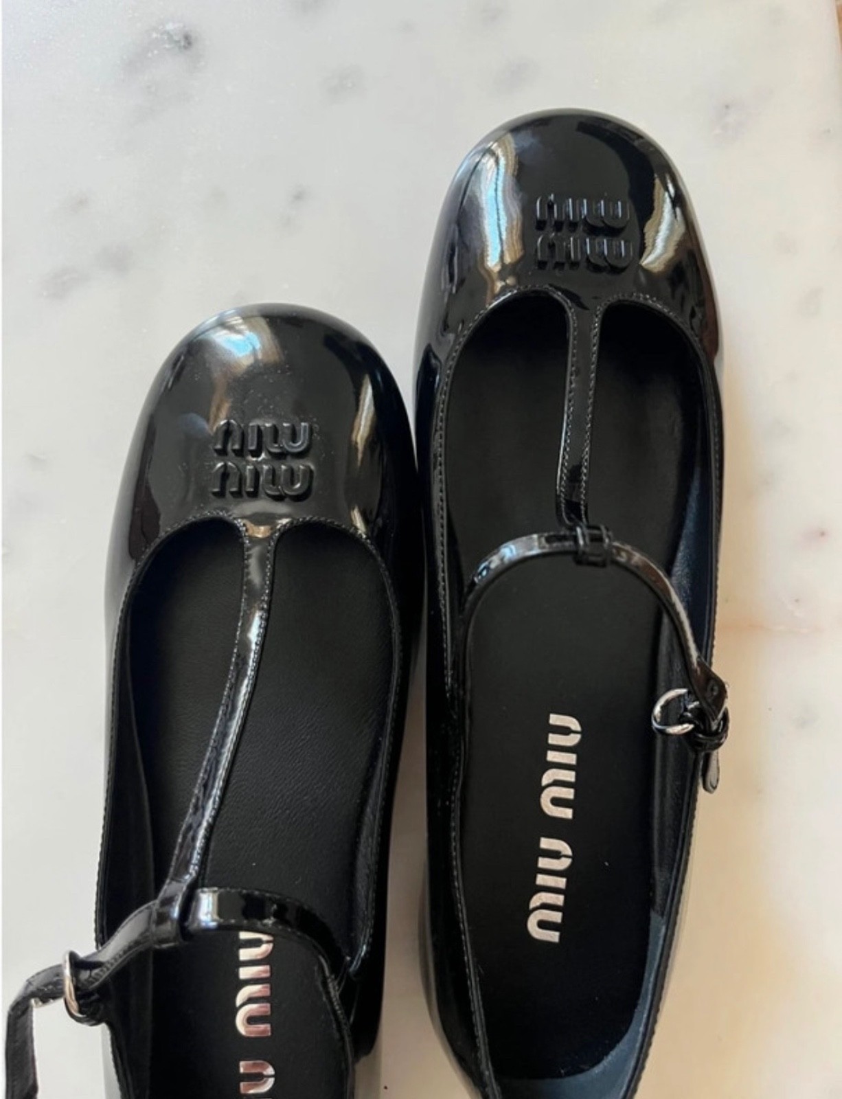 miu miu leather logo t bar mary jane ballet ballerina flats sz 38 uk 5 RRP £850 image 9