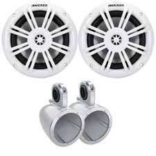 2x Kicker 6.5" 150W Max Power 2-Way Marine Speakers W/Single Tower Enclosures