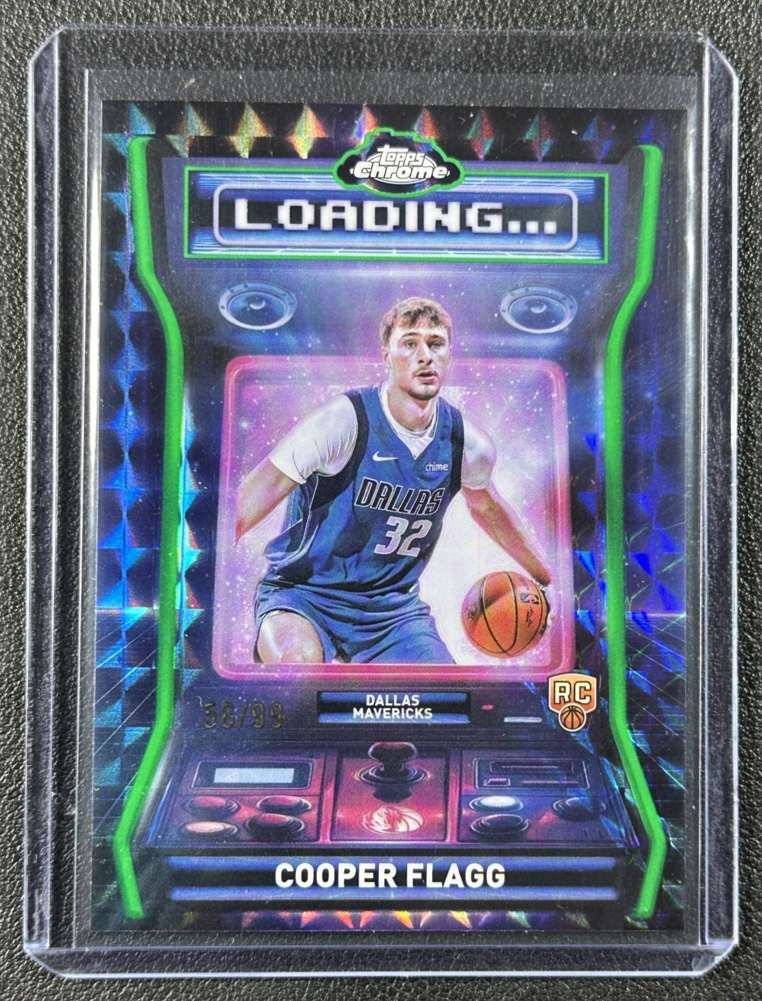 COOPER FLAGG 2025-26 TOPPS CHROME LOADING GEOMETRIC GREEN REFRACTOR RC 56/99