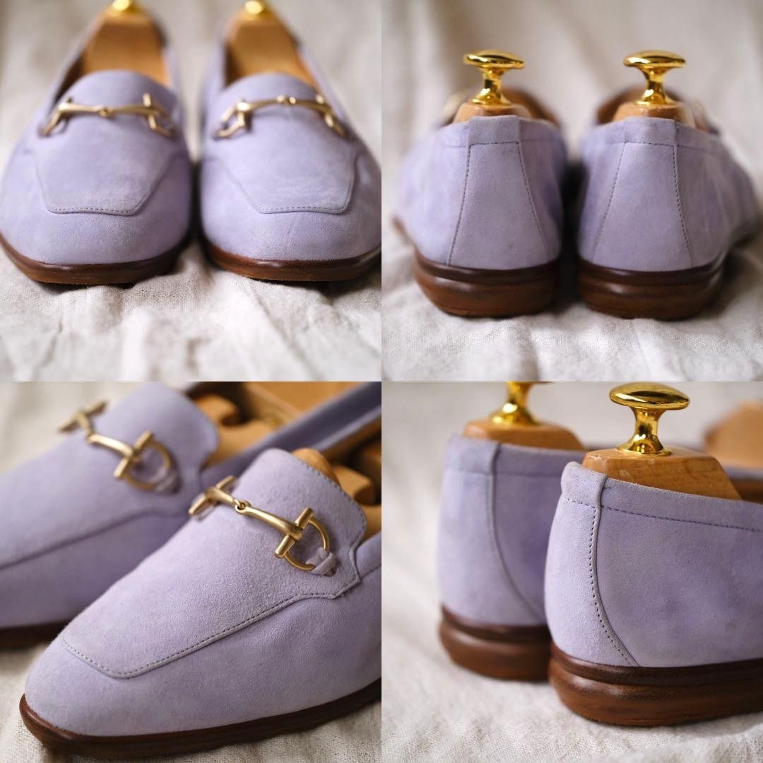 Gucci Horsebit Loafers Shoes Lavender Suede Size 36 US About6 For Women thumbnail 5