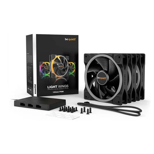 be quiet! Light Wings 120mm PWM fan 3-pack ARGB LED quiet case fan 4-pin BL076 - Image 4