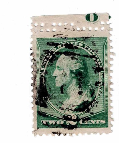 US Stamp Scott # 213 2c green Washington stamp DBL perfs top Used | eBay
