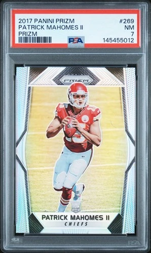 2017 PANINI PRIZM PRIZM #269 PATRICK MAHOMES II ROOKIE RC PSA 7