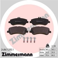 Zimmermann Bremsbelagsatz Scheibenbremse 24867.205.1 FüR GLK X204 Mercedes 200