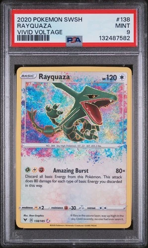 2020 POKEMON SWORD & SHIELD VIVID VOLTAGE #138 RAYQUAZA PSA 9