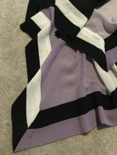 Scarf lavender, Bk, geometric rectangle chiffon designer high end 72” x 20