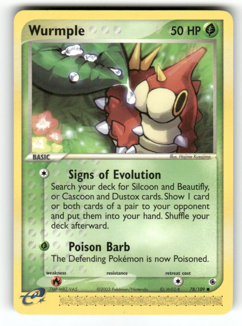 Wurmple 78/109 - C Ruby & Sapphire Pokemon NM