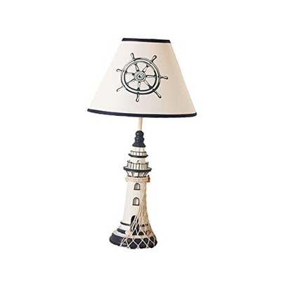  Lighthouse Table Lamp, Nautical Theme Night Light, Kids Bedside Lamp with 