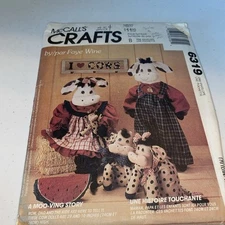 McCall's Crafts 6319 A Moo-Ving Story: Cow Dolls & Doorstop Pattern Uncut
