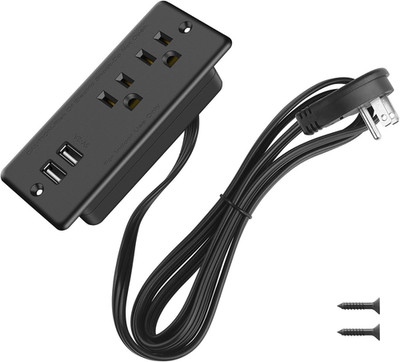 Recessed Power Strip Flat Plug, Desk Outlet with USB, ETL Listed Conference Outl