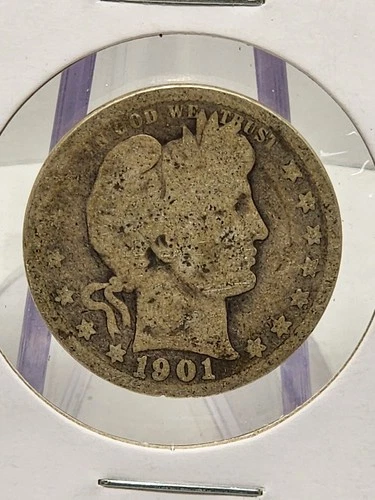 1901-P Barber Quarter Raw good