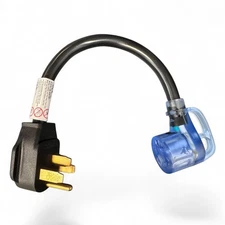 Auto Drive 10/3 Stw 50 Amp -30 Amp Rv Adapter Extension Cord With Lighted Ends