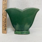 MCCOY Vintage Green Scalloped Ceramic Vase Planter pot 309 USA 6in DC