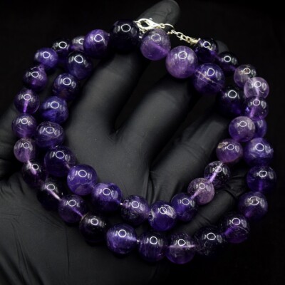 Herausragendste 445,00 kt lila Amethyst Perlen Halskette VK 38 E592