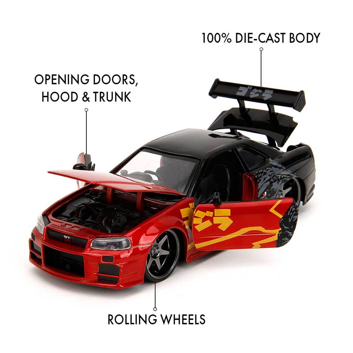 Jada Toys Hollywood Rides: Godzilla 2002 Nissan Skyline GT-R