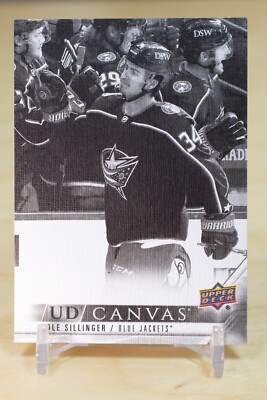 2022-23 Upper Deck UD Canvas Black Parallel #C27 Cole Sillinger - Columbus