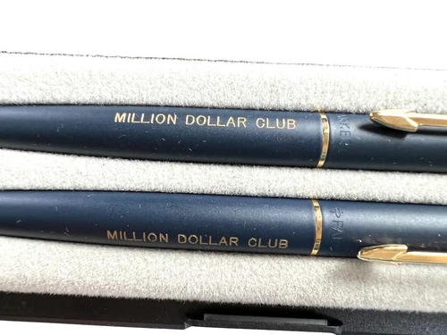 Parker Classic Matte Blue Flighter Ballpoint Pen/ Pencil Set Million Dollar Club