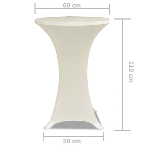 2 x Tischhusse für Stehtisch Stretchhusse Ø60 cm cremefarben - Bild 5 von 5