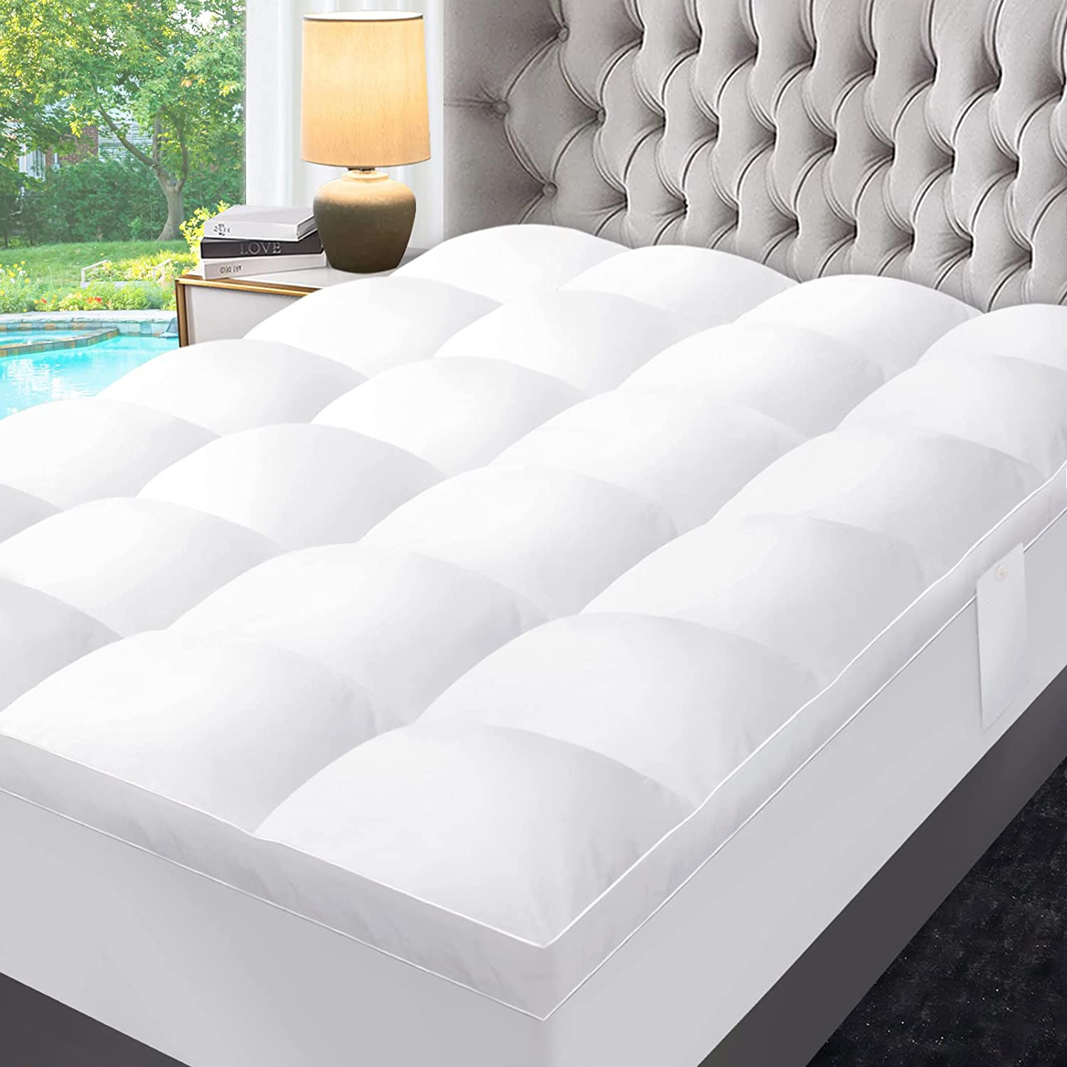 Extra Thick Mattress Topper for Back Pain Relief Soft Pillowtop Pad-image