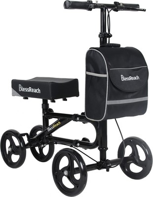 Steerable Knee Scooter with Dual Braking System - Compact Crutch Alternative
