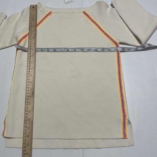 Crewcuts Girl’s White Sweater With Neons Side Stripes Sz 12 Ivory NEW - Picture 10 of 14