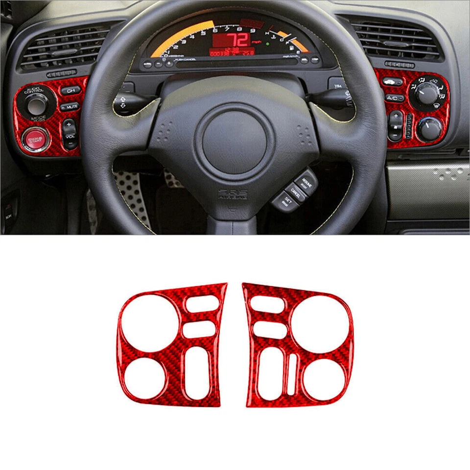 Kit interior completo de fibra de carbono rojo para Honda S2000 2004-09 cubierta de panel moldura 24* Foto 3 de 4