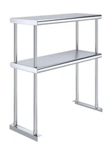 NSF Certified 18 Gauge Heavy Duty Stainless Steel Double overshelf with Brack...