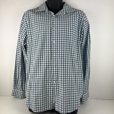Country Road Long Sleeved Button up Check Shirts Mens XL White/Green 61/77