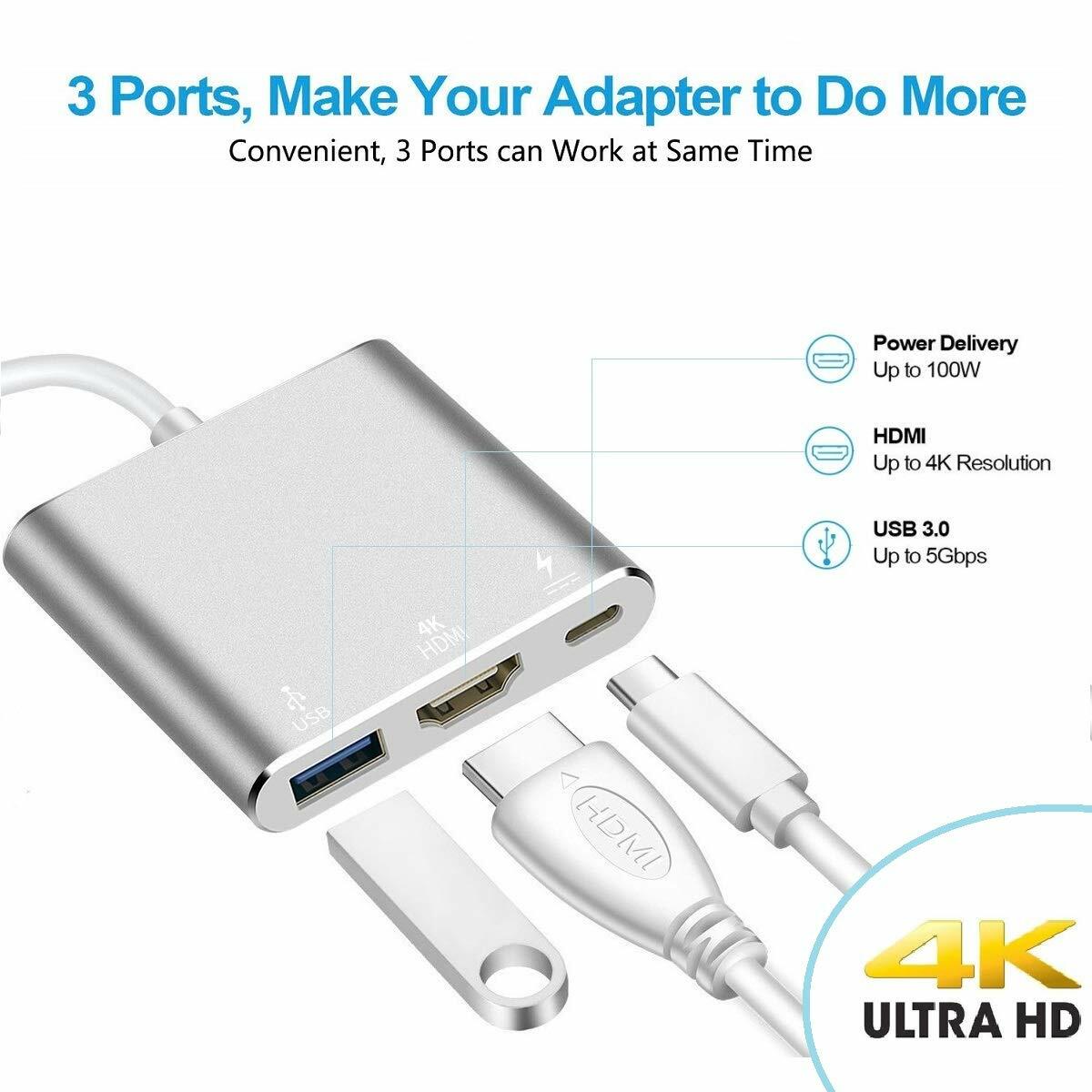 USB-C Type C HDMI HDTV TV Cable Adapter for Apple iPhone 15/15 
