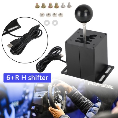 6+R USB Simulator H Gear shifter for Logitech G27 G25 Steering Wheel PC Black