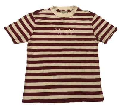 guess red white striped shirt