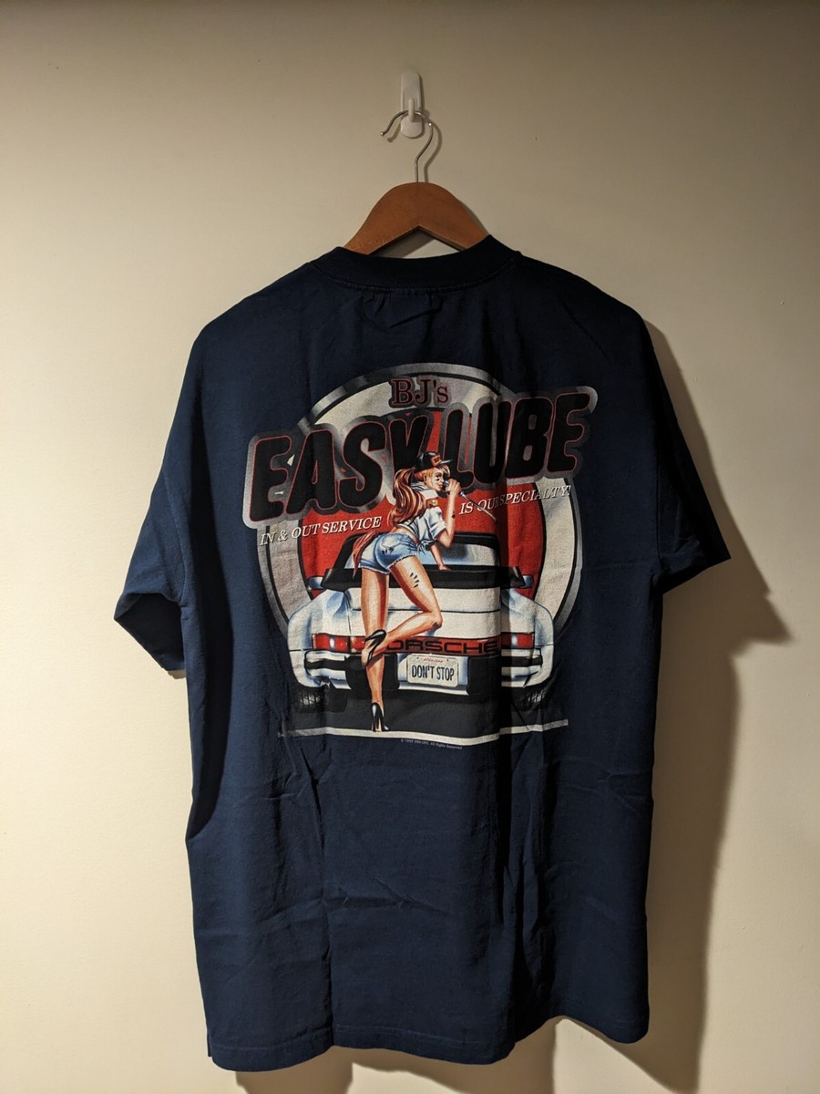 Vintage 1997 Bj's Easy Lube Porsche Speedway Blue X-Large T