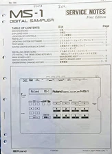Original Roland Service Manual Book for the MS-1 Stereo Digital Sampler Module