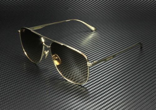 GUCCI GG0336S 001 Gold Brown Men's Rectangle Sunglasses 60 mm - 第 1/5 張圖片