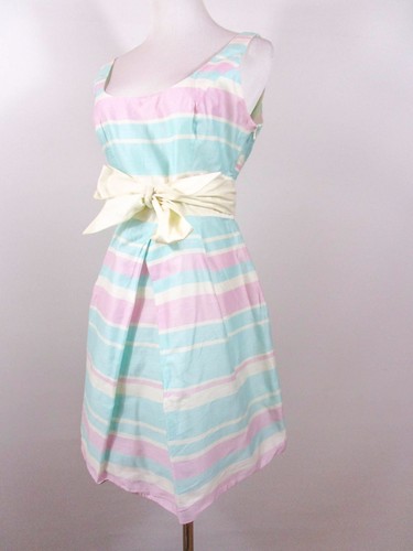 Red Herring DEBENHAMS Dress sz 12 Stripe Skater Party Evening Occasion Boho BB40 - Picture 4 of 12