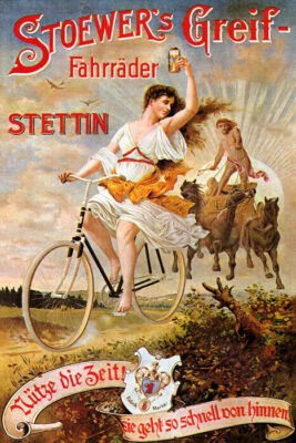 BICYCLE BIKE CYCLE STOEWER'S GREIF FAHRRADER GERMAN STETTIN VINTAGE POSTER REPRO