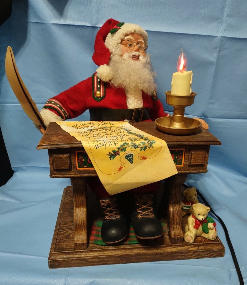 クリスマス WRITING  SANTA 🎅🪶VTG 1996 HOLIDAY CREATIONS ANIMATED MUSICAL SANTA WRITING