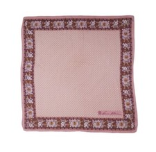 ANNE KLEIN Pink Geometric Floral Scarf Silk 26.5"/ 25.5  GC