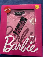BARBIE PINK Sweatshirt In Gift Box GLITTER LOGO Girl's Size 10/12 FAST SHIP 