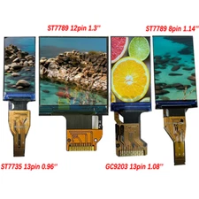 TFT LCD Display Screen Module 0.96"/1.08"/1.14"/1.3" ST7735/ST7789/GC9203/ST7789
